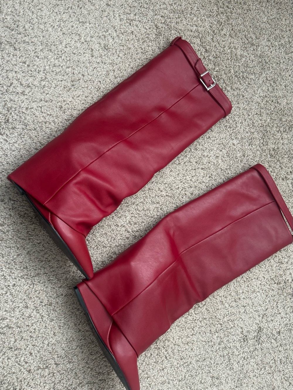 Steve Madden Women's Over-the-Knee Leather Boots - Red